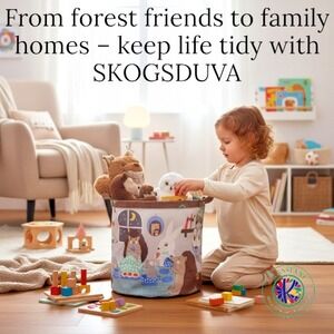 SKOGSDUVA Storage Bag – Forest Animal Print, Eco‑Friendly & Playful Design